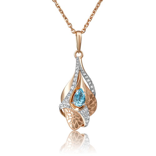 Gold pendant with topaz