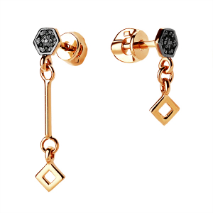 Gold earrings with spinel
