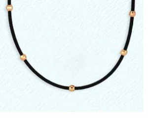 Rubber Necklace with gold lock
