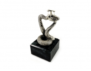 Silver figure Python graduate