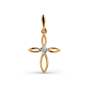Gold pendant with diamond