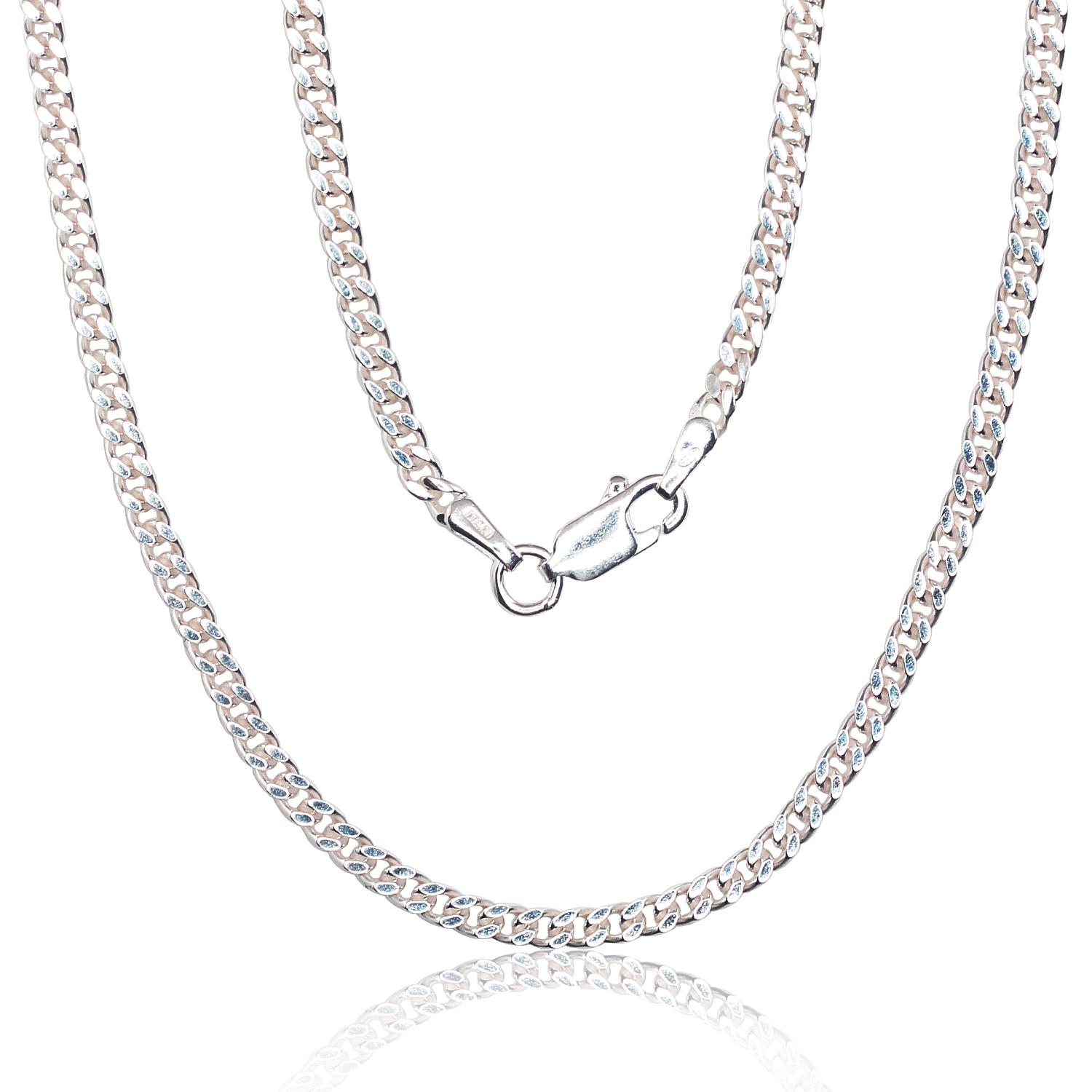 Silver chain Curb 2.2 mm, diamond cut