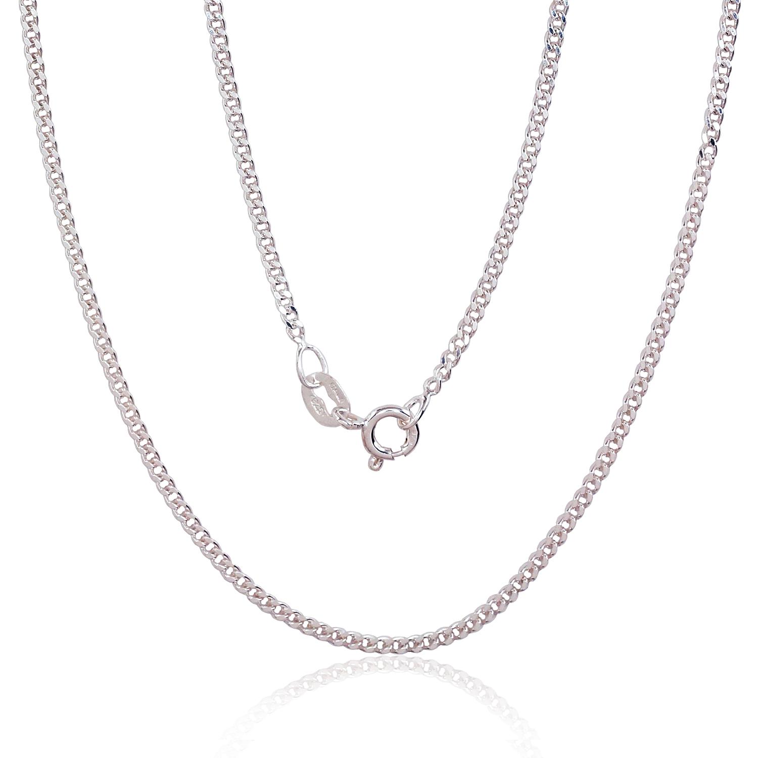 Silver chain Curb 2 mm, diamond cut