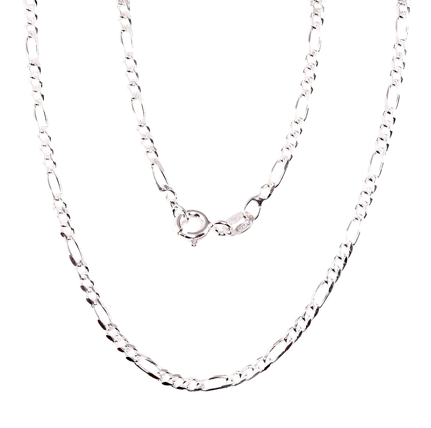 Silver chain Figaro 2,2 mm, diamond cut