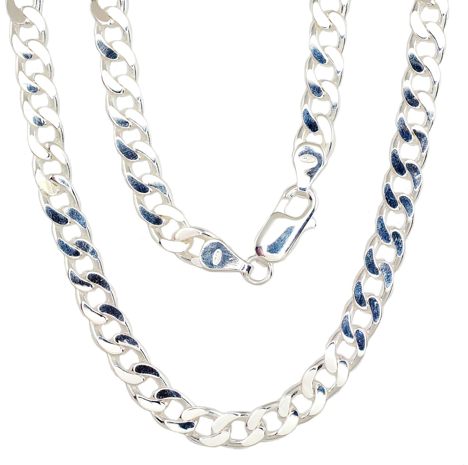 Silver chain Curb 5,9 mm, diamond cut