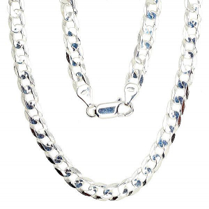 Silver chain Curb 5.9 mm, diamond cut