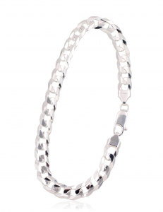 Silver chain Curb 6.9 mm, diamond cut