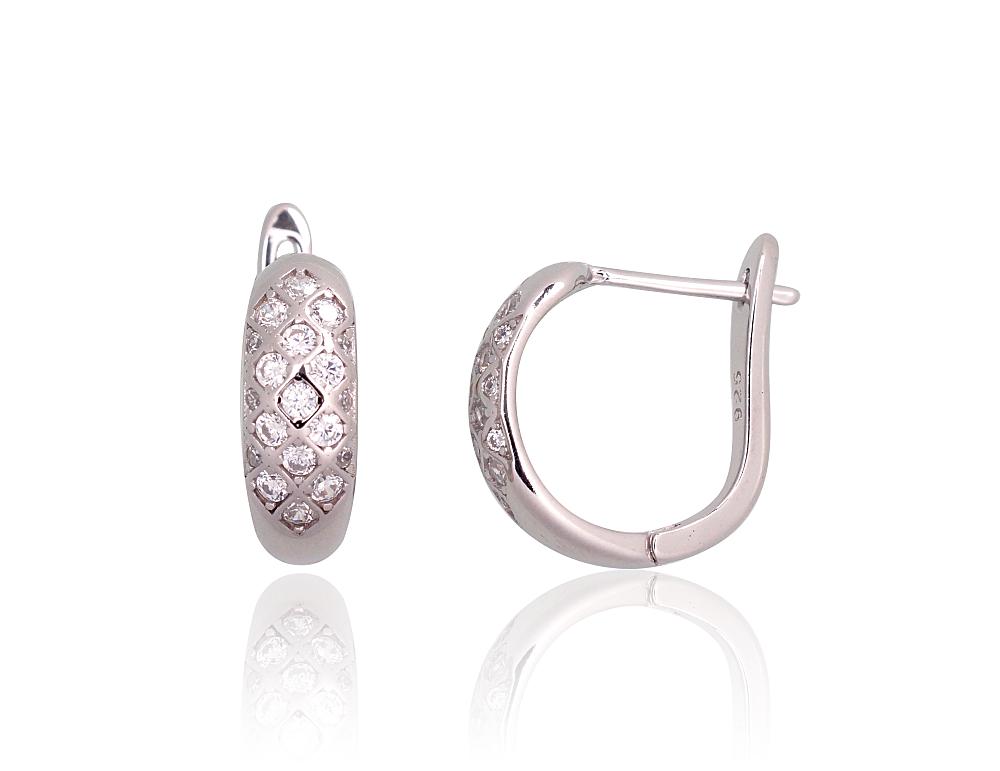 Silver earrings with 'english' lock