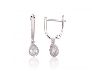 Серебряные серьги на английском замке