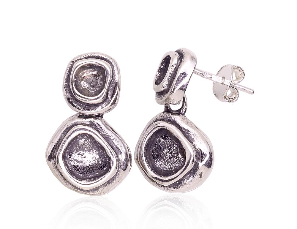 Silver stud earrings