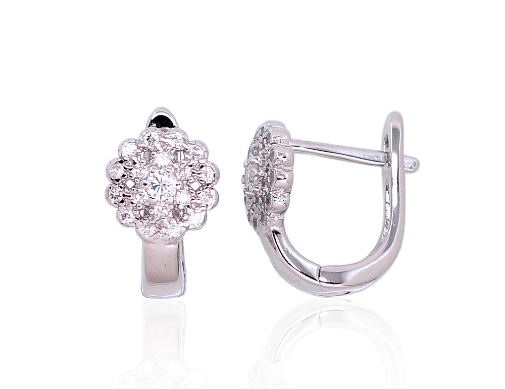 Silver earrings with 'english' lock