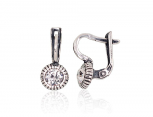 Silver earrings with 'english' lock