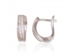 Silver earrings with 'english' lock