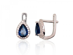 Серебряные серьги на английском замке