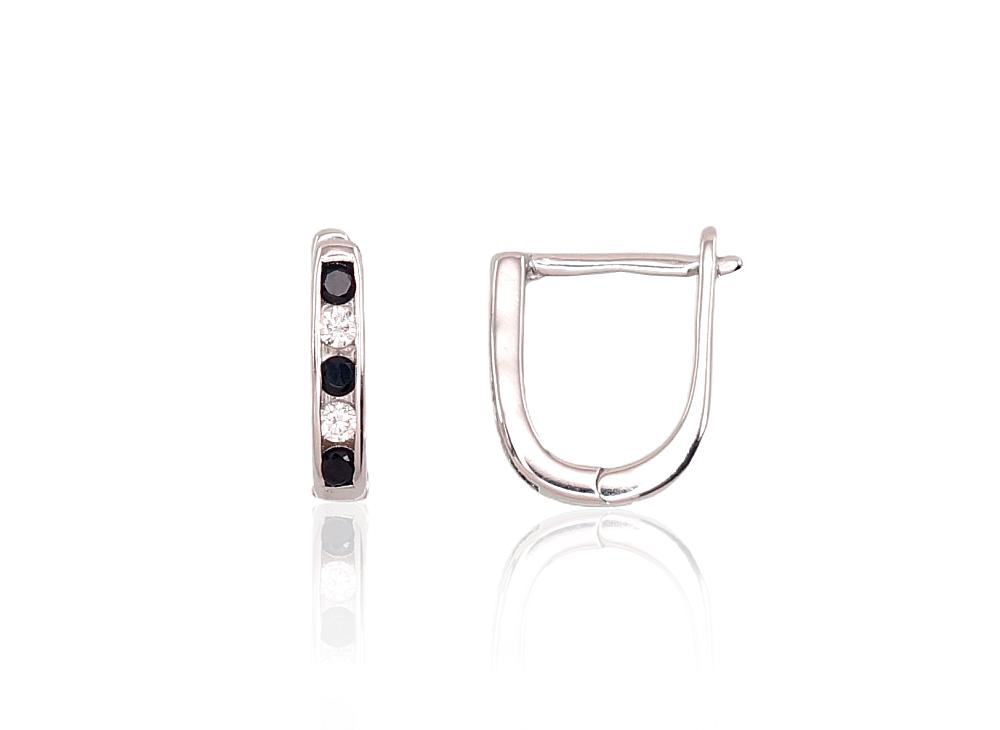 Silver earrings with 'english' lock