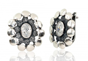 Серебряные серьги на английском замке