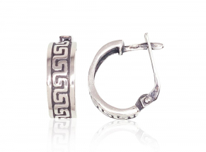 Silver earrings with 'english' lock