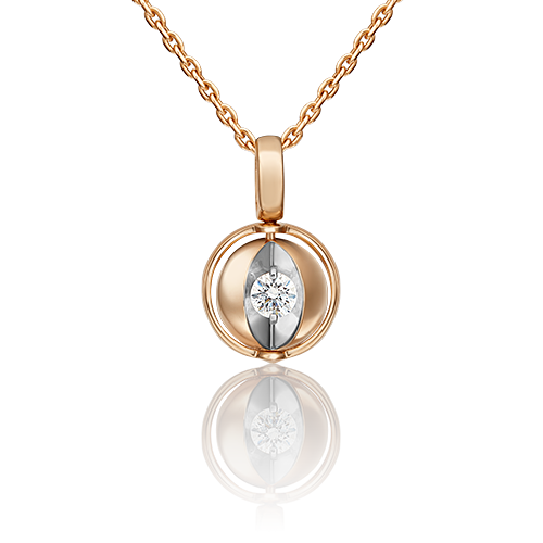 Gold pendant with phianite