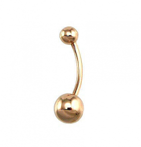 Gold piercing for navel