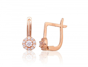 Gold earrings with 'english' lock