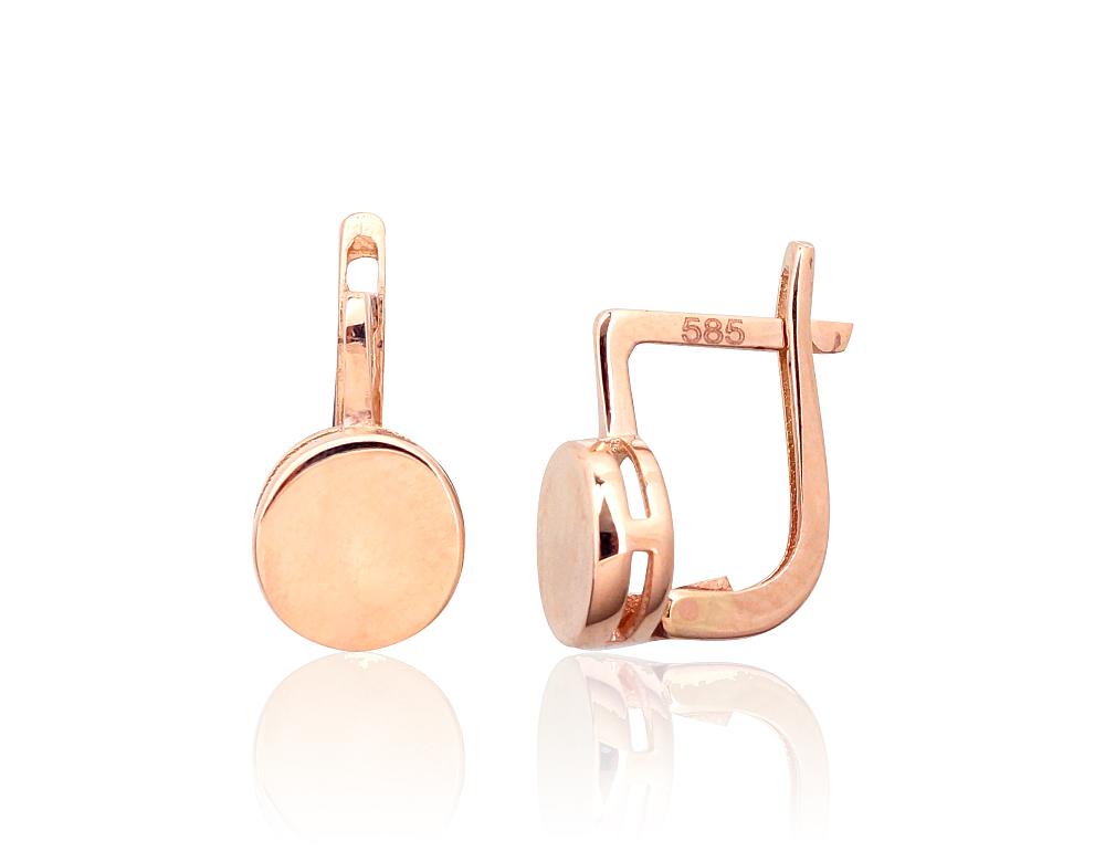 Gold earrings with 'english' lock