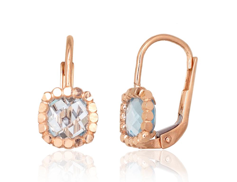 Gold earrings with 'english' lock