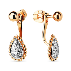 Gold earrings with phianites