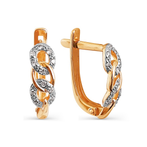 Gold earrings with diamonds