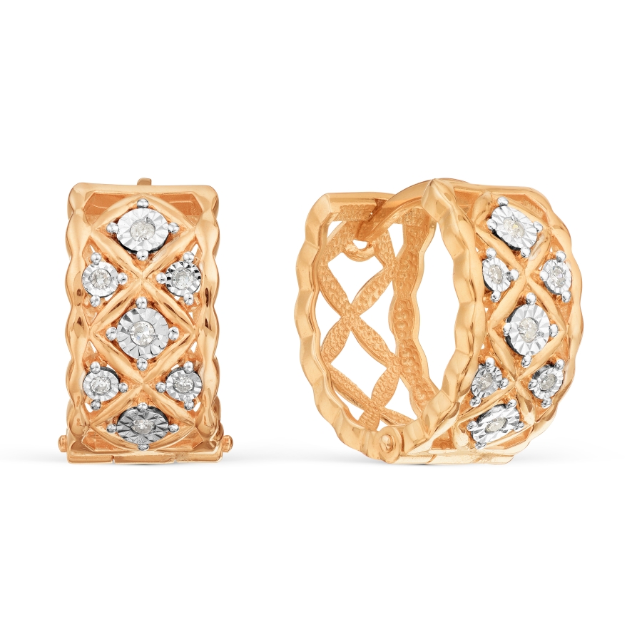 Gold earrings with diamonds