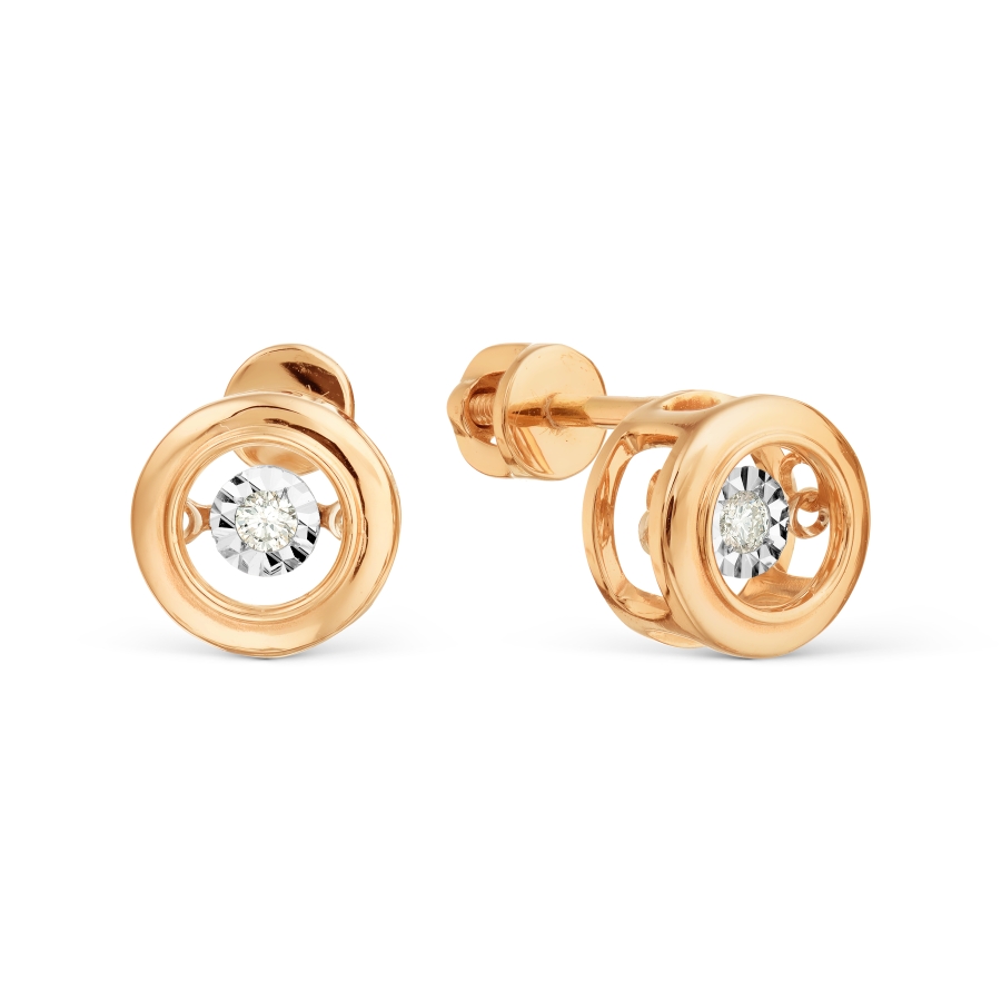 Gold earrings with diamond