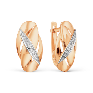 Gold earrings with diamond