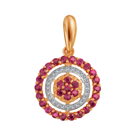 Gold pendant with precious stones