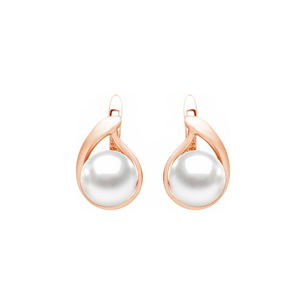 Silver earrings with pearls