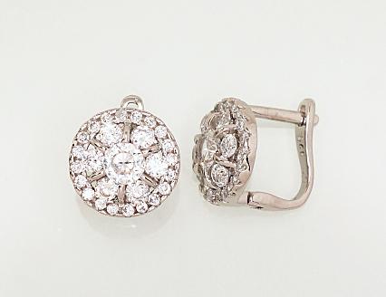 Silver earrings with 'english' lock