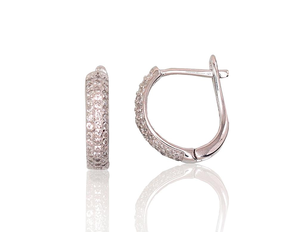 Silver earrings with 'english' lock