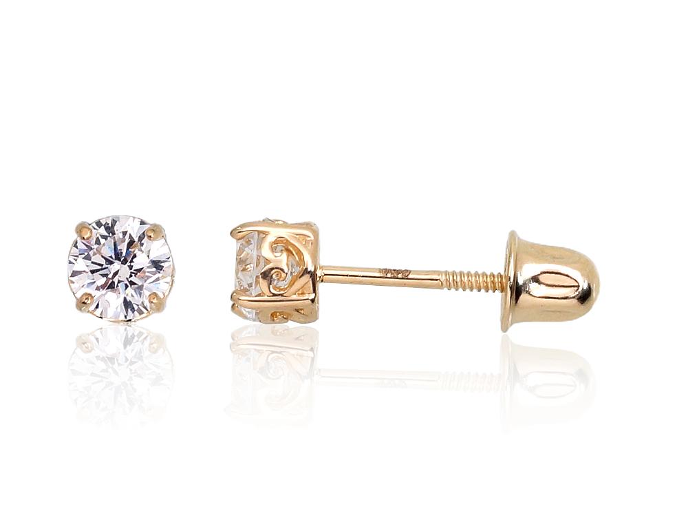 Gold screw studs earrings