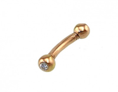 Gold piercing for brow