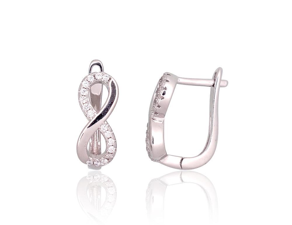 Silver earrings with 'english' lock