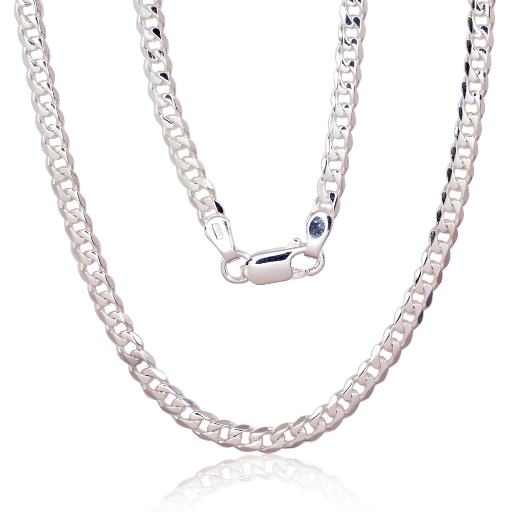 Sudraba ķēdīte Kartjē 4 mm, dimantu apstrādājums Sudraba ķēdīte Kartjē 4 mm, dimantu apstrādājums