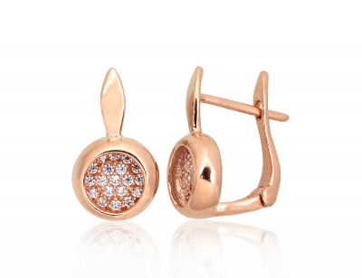 Gold earrings with 'english' lock