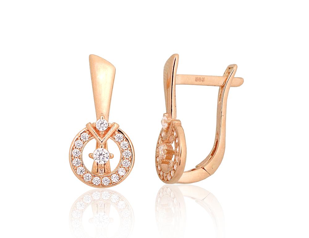 Gold earrings with 'english' lock