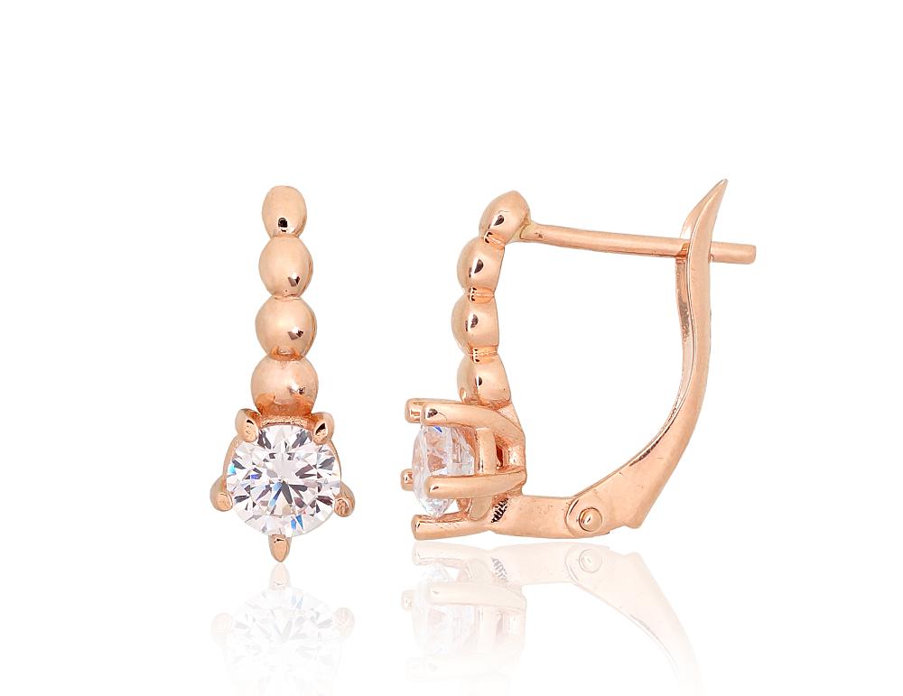 Gold earrings with 'english' lock