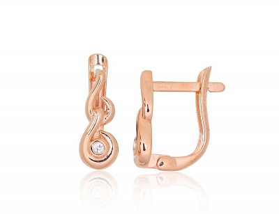 Gold earrings with 'english' lock