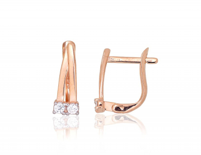 Gold earrings with 'english' lock