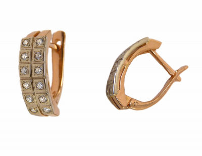 Золотые серьги с бриллиантами