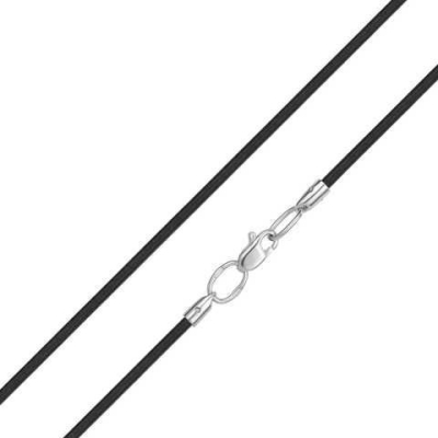 Rubber necklace with silver lock