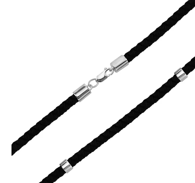 Leather necklace with silver lock