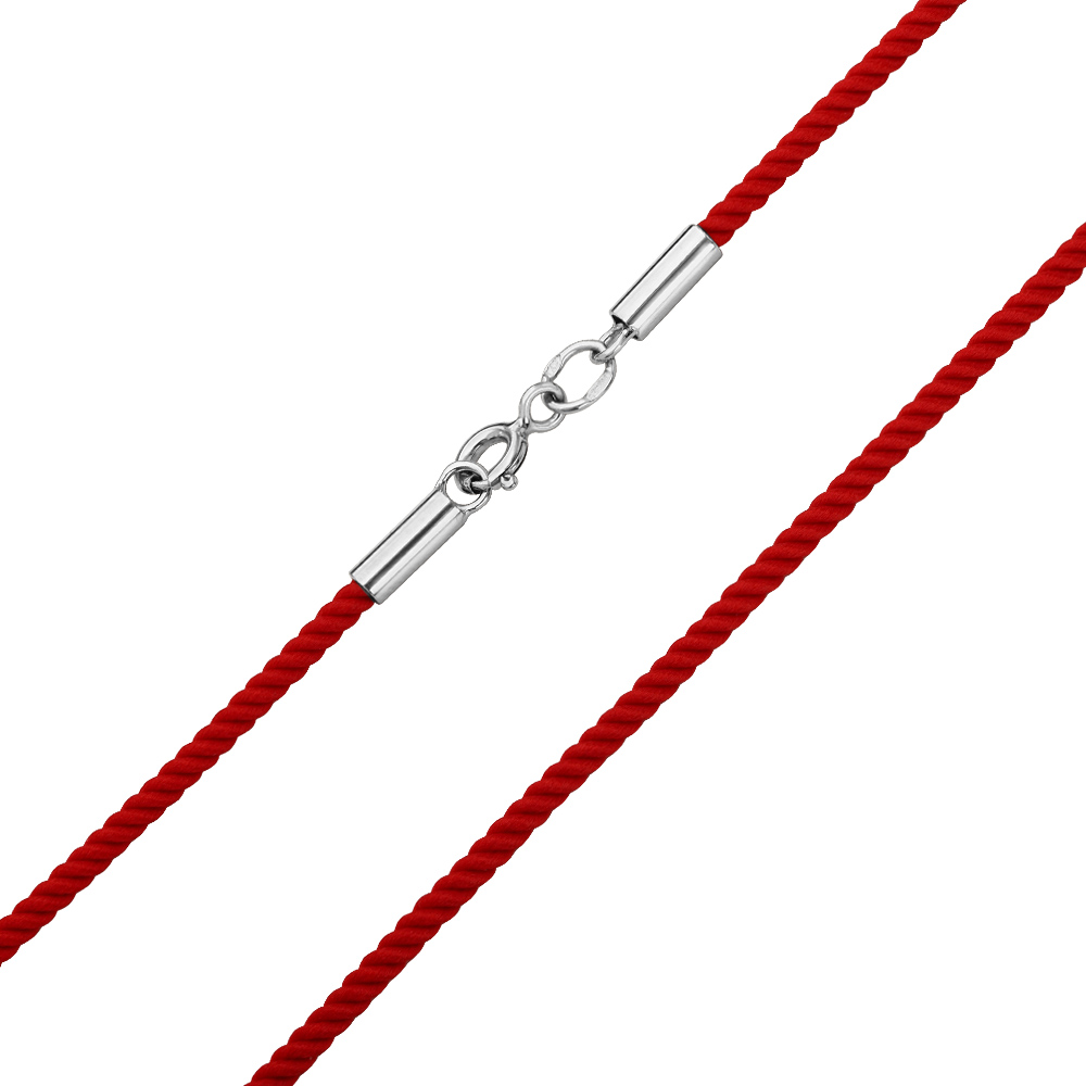 Textile necklace with silver lock